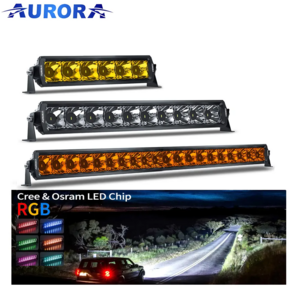 In Stock Aurora Patent Screwless 6/10/20/30/40/50" Dual Row RGB LED Light Bar for Universal 4x4 cars ATV UTV