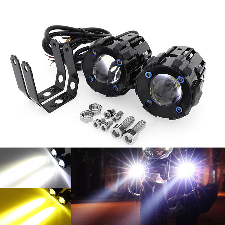 New 60W High Power Dual Color 5D Projector Led Fog Light, Bumper Cube Spot Beam Offroad 4x4 Led Work Light