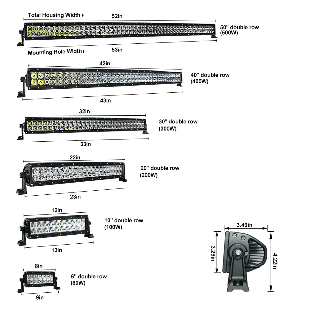 IP69K IP68 E-mark AURORA 30inch Dual Row LED light Bar 12V Off Road Car Led Light bar