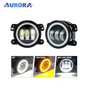 Auto car 4" Inch 12V LED Lamp Driving Off Road Fog Lights with DRL turn light for Jeep