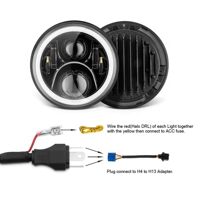 New Car Lights 4 inch Fog Lamp Headlight Halo Ring RGB driving lamp for Jeep Wrangler JK/TJ