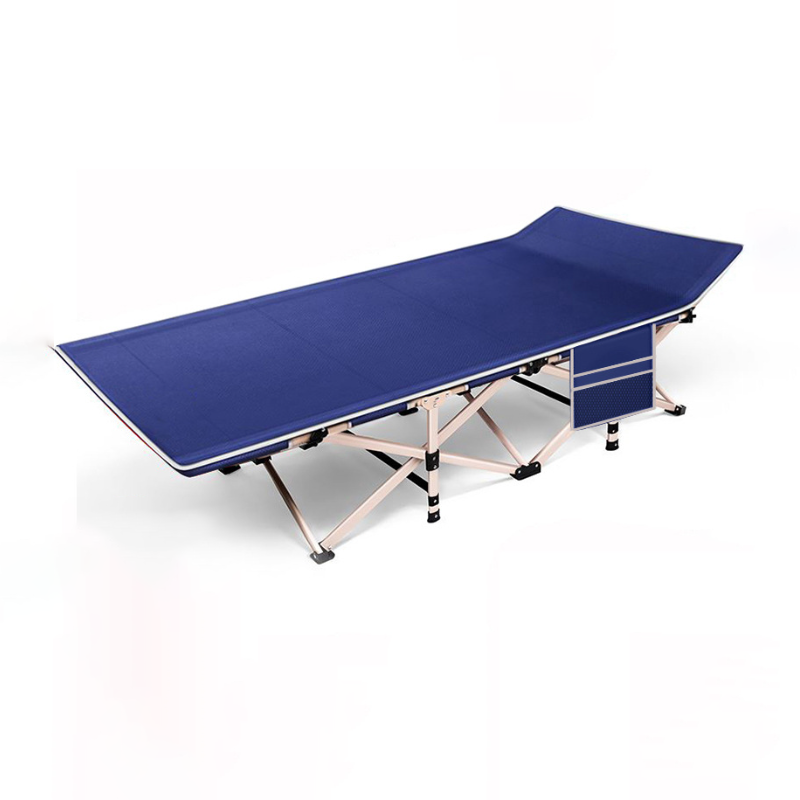 Portable outdoor folding bed camping cot for adult with cushion