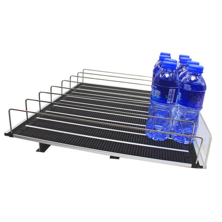 refrigerator freezer shelf rack spring force shelf sliding roller supper market display rack vending shelf