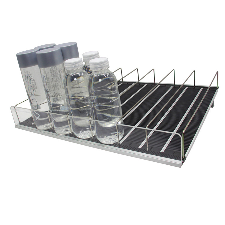 Auto Feed Retail Supermarket Abs Plastic Flex Gravity Roller Shelf For Drinks Shelf