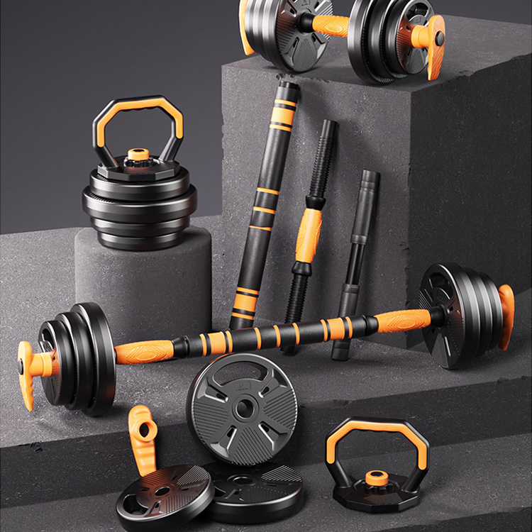 PJ Dumbbell Barbell Kettlebell Set 5-in-1 Free weights body building custom logo 10-40kg adjustable weights dumbbell sets