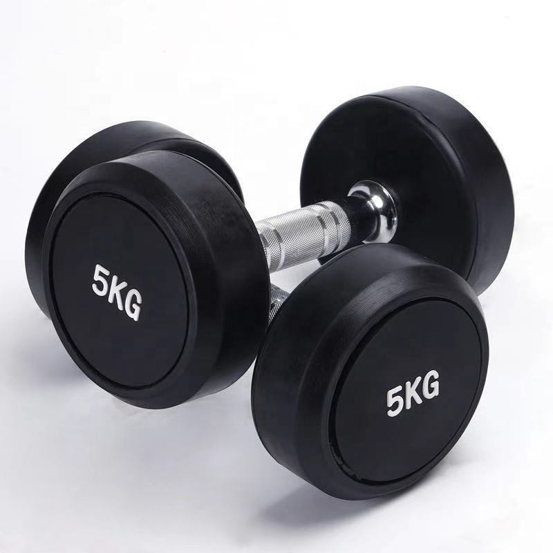 Gym fitness dumbbell black iron dumbbells mancuernas pesas small round dumbbell