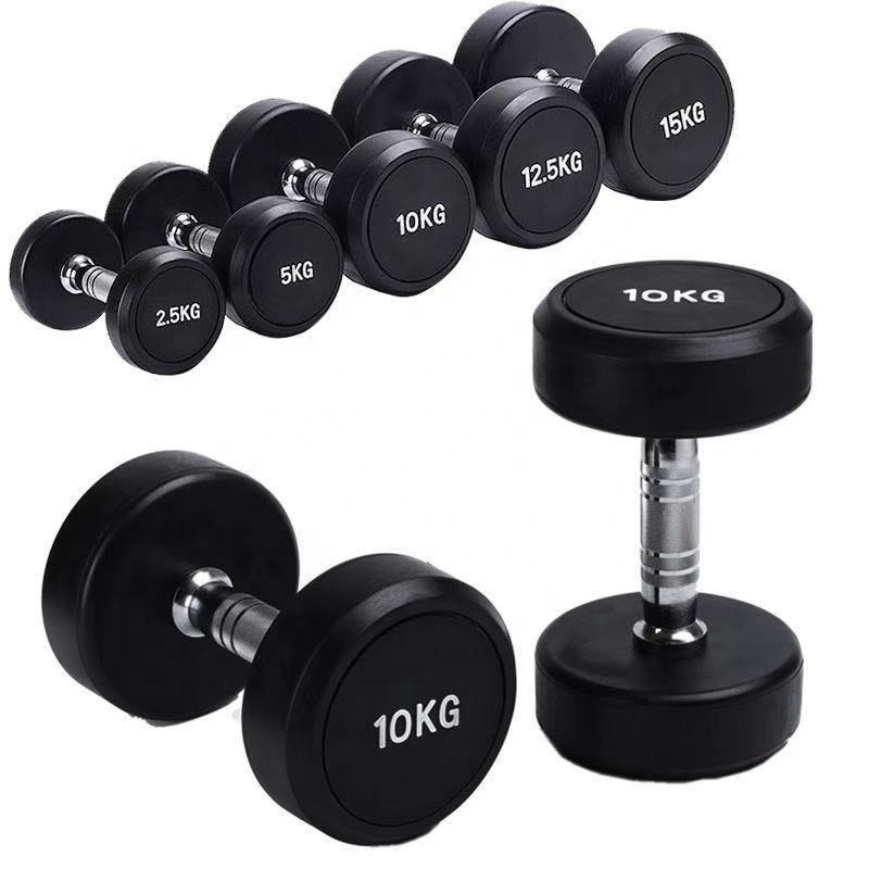 Gym fitness dumbbell black iron dumbbells mancuernas pesas small round dumbbell