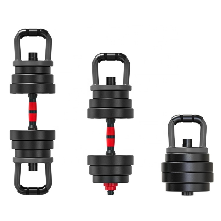 Fitness cement 4 in 1 dumbbell set 10-40kg weight lifting cast gym set barbell kettlebell adjustable dumbbell 20kg