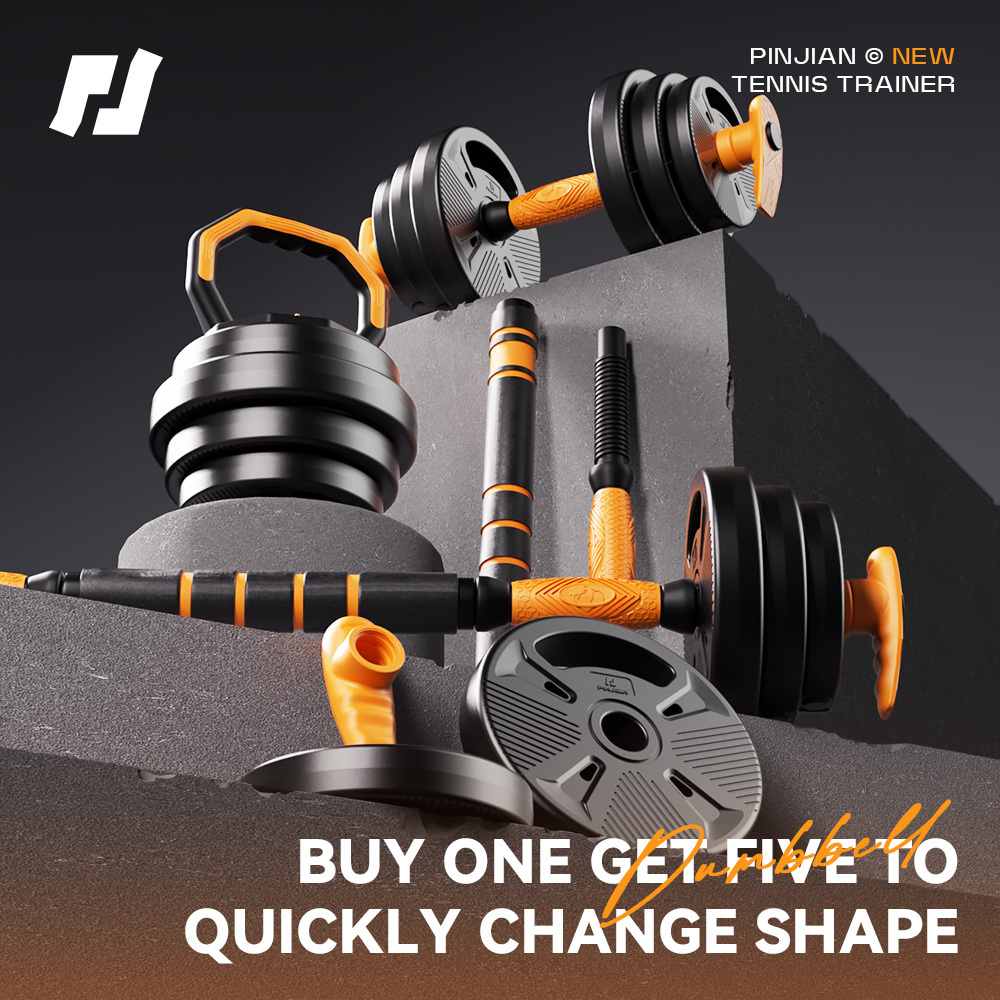 PJ Dumbbell Barbell Kettlebell Set 5-in-1 Free weights body building custom logo 10-40kg adjustable weights dumbbell sets