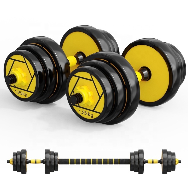 2023 Wholesale weights gym equipment workout TPU dumbbells colored bar gold adjustable pro style kettle bell dumbbell set