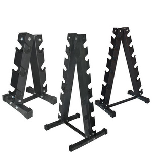 gym equipment rubber hex 3 tier metal dumbbell set rack 3 tier fitness dumbbell storage rack stand