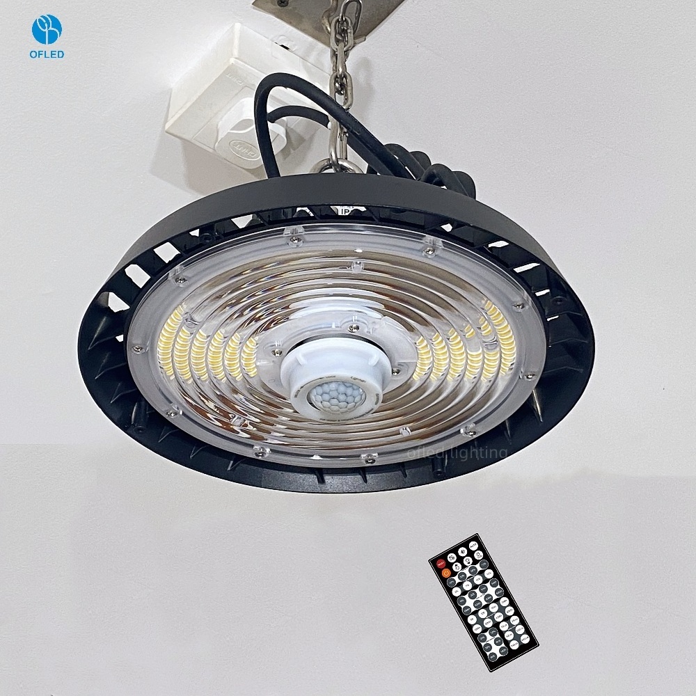 ufo led high bay light  100w100W 150W 200W Pluggable Sensor IP65 Warehouse Factory High bay Lights with Motion Sensor