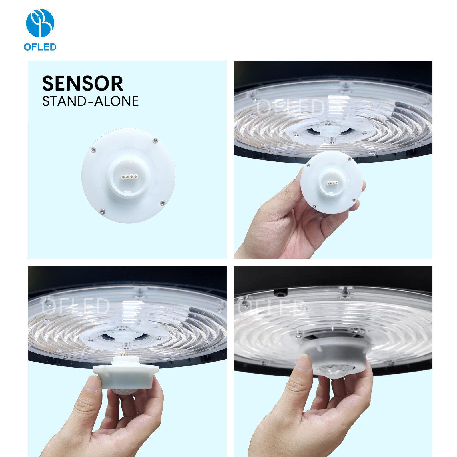 ufo led high bay light  100w100W 150W 200W Pluggable Sensor IP65 Warehouse Factory High bay Lights with Motion Sensor