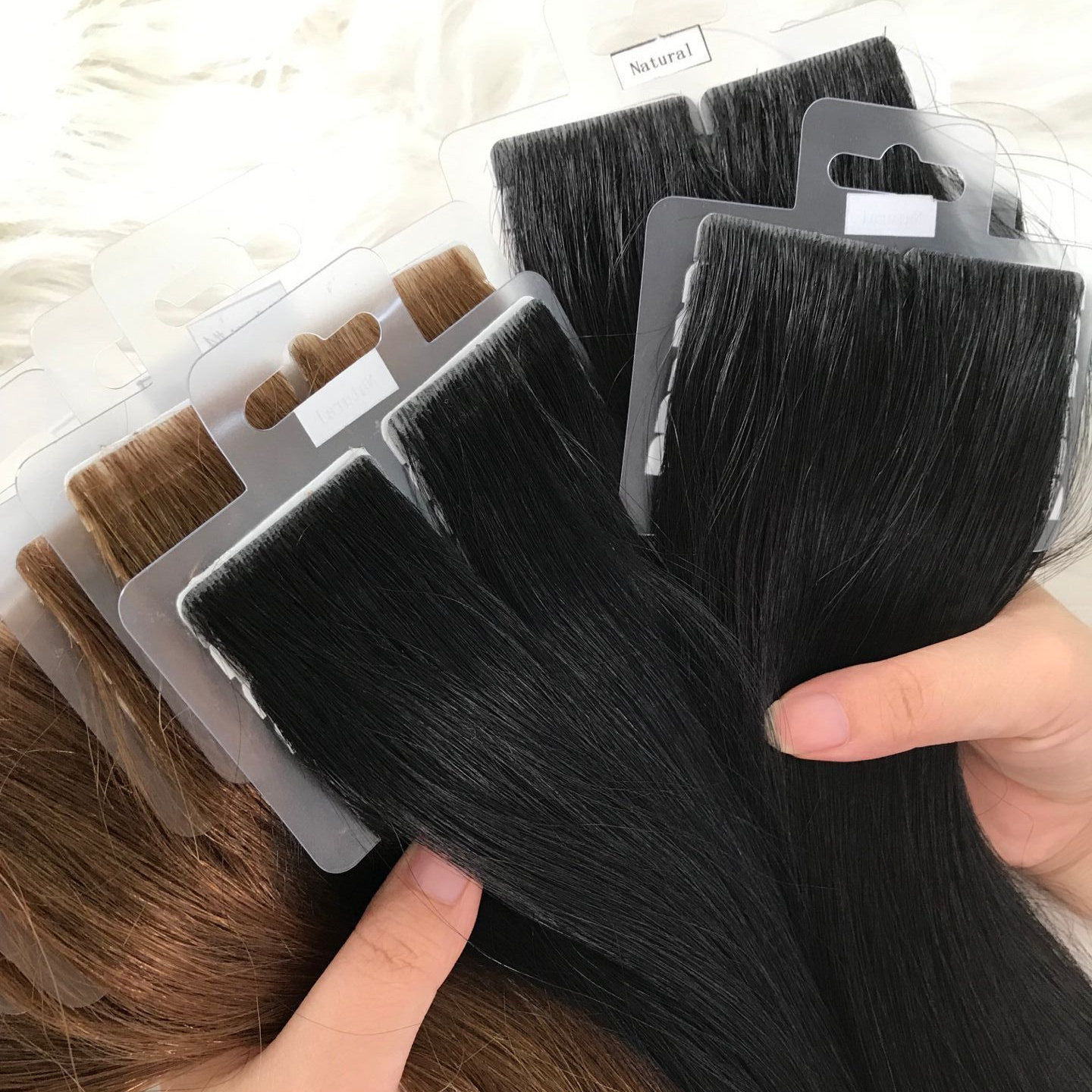 Invisible Tape Hair Extensions Chinese One Donner Last More Than 3 Years Double Drawn Virgin Pu Skin Weft Seamless 100 Gram