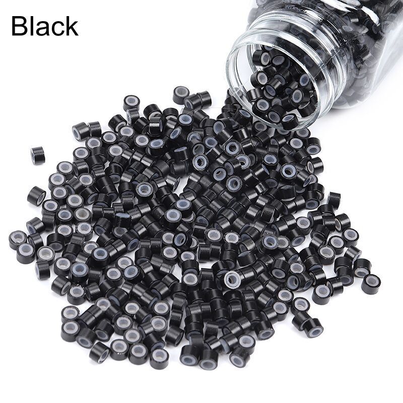 1000 pieces 4mm 4.5mm 5mm 5.5mm Aluminum silicon micro beads itip hair extension tools silicone micro links hair extension tools