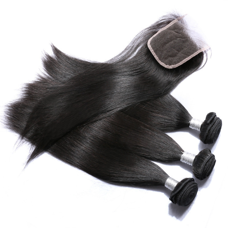 Straight hair bundles double weft single drawn hair weft wholesale price 100% unprocessed virgin Brazilian human hair material