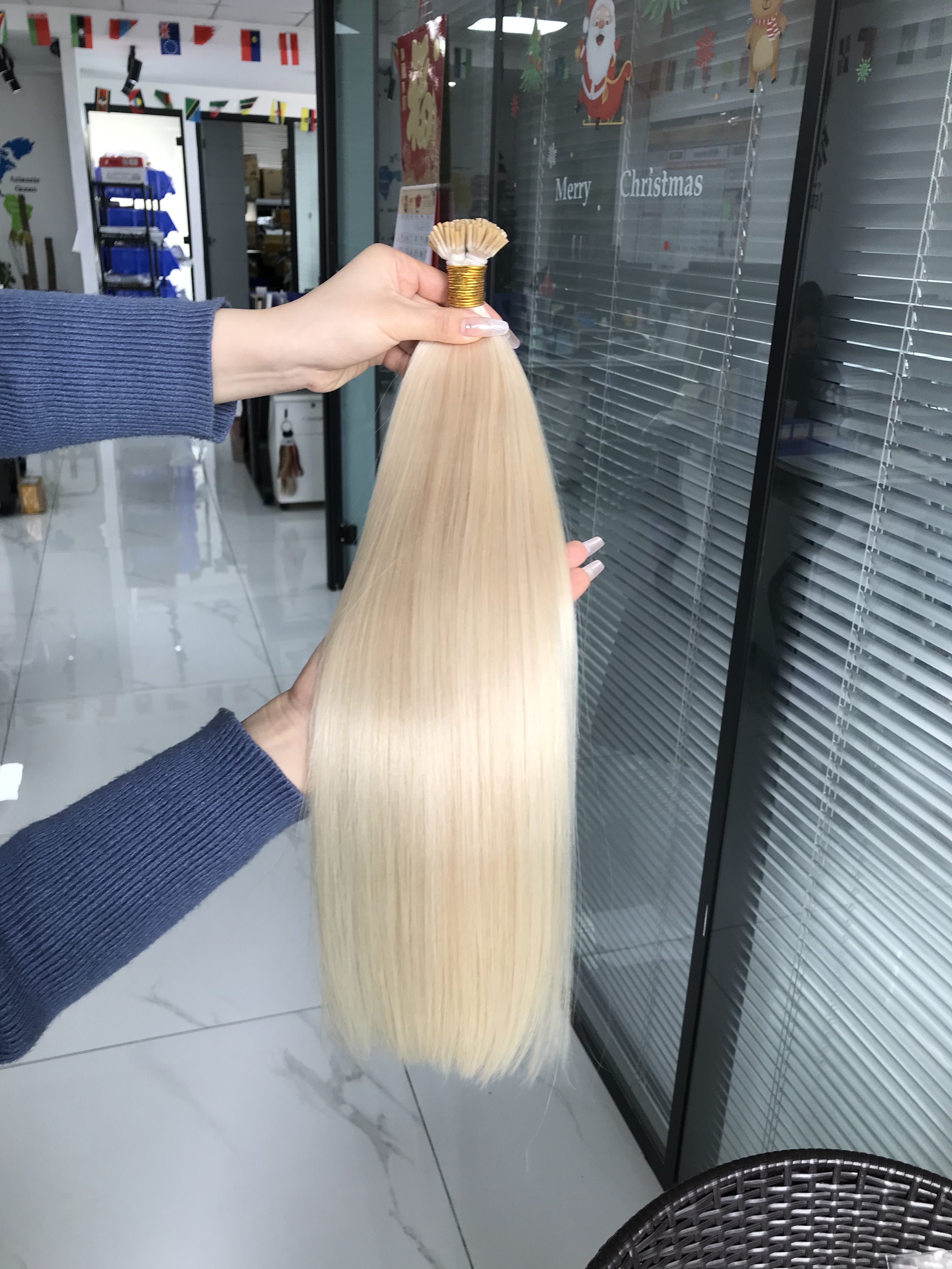 Wholesale Raw Cuticle Aligned Russian Itip Hair Extension Keratin Stick I Tip Remy Human Hair Extensions 2024 Most Popular Hiar