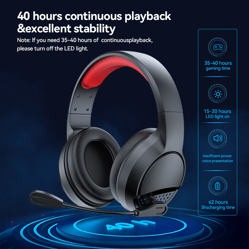 Comfortable Fit 50H Playtime Stereo Headphone Noise Cancelling Gamer Headset Led Gaming Headphone With Mic Colorful Rbg Light