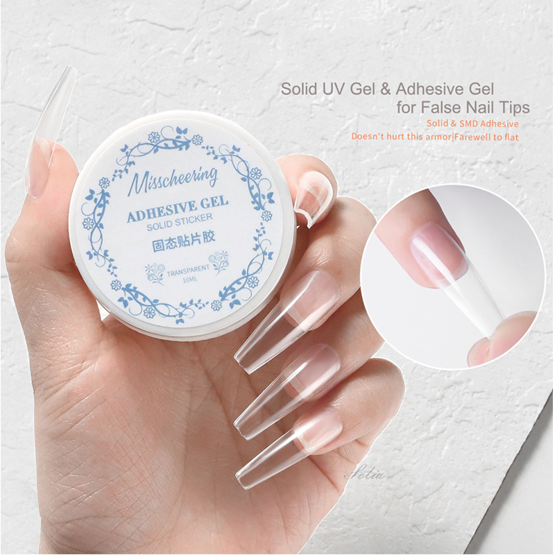 Professional 3 in 1 Clear Solid Nail Glue Gel 10ml Transparent False Tips Glue UV LED Soak off Nail Gel For Manicure Salon