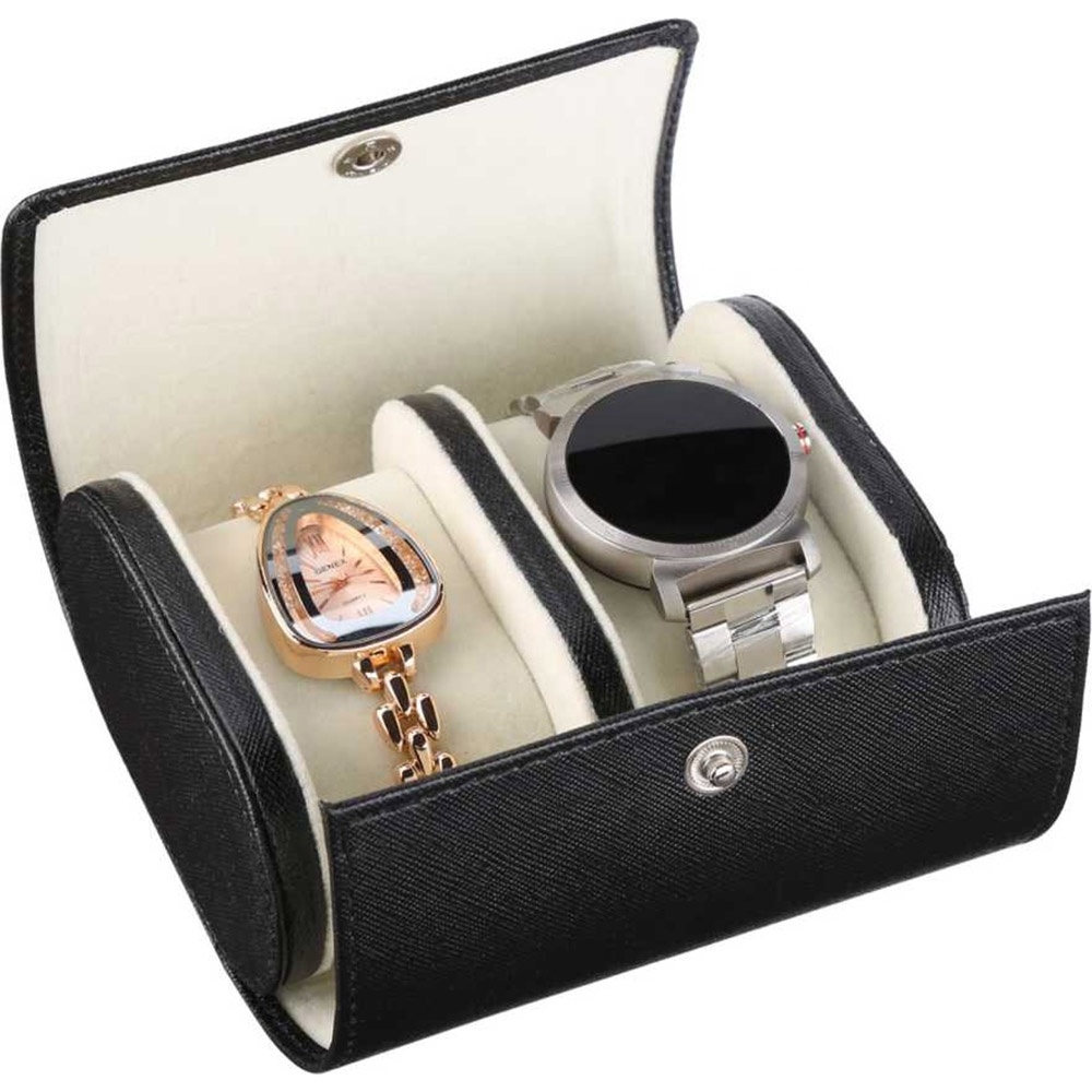 Custom Luxury leather watch roll travel box pu watch case  manufacturer