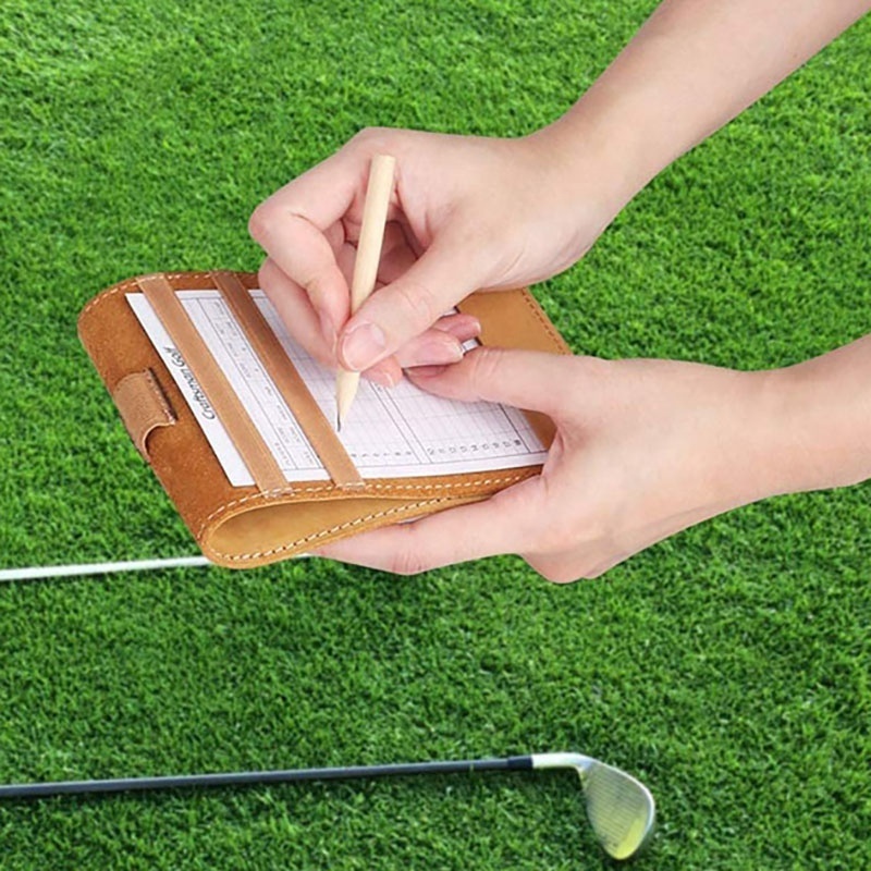 Hot Sale Yardage Book Cover Custom  Logo Golf Digital Scorecard Card Case Pu Leather Golf Scorecard Holder