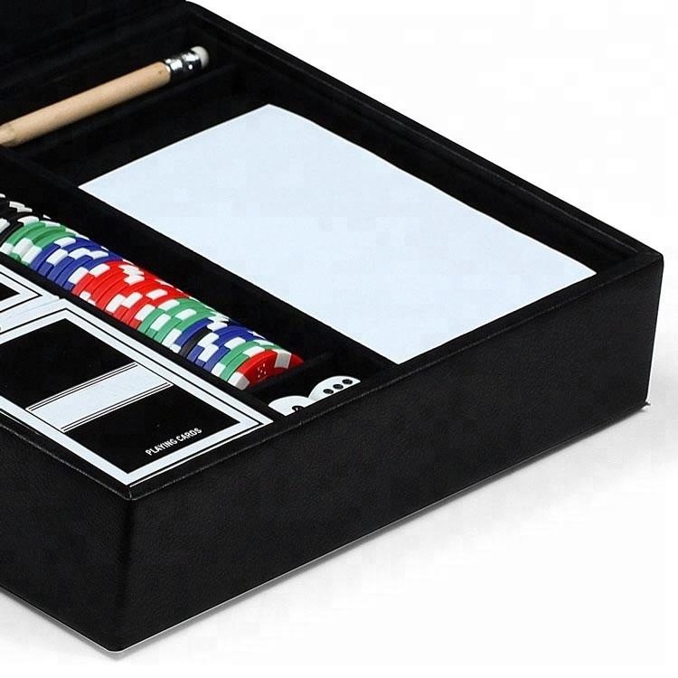 Hot selling fancy leather clay professional case premium poker chips set