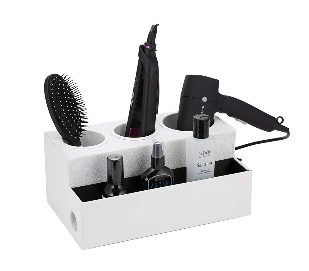 Shenzhen Factory Manufacturing White  Hair Styling Tools Storage Holder Stand  Organizer