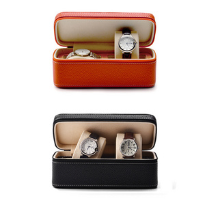 Wholesale Luxury High Quality Custom Pu Leather Watch Box For Two watches