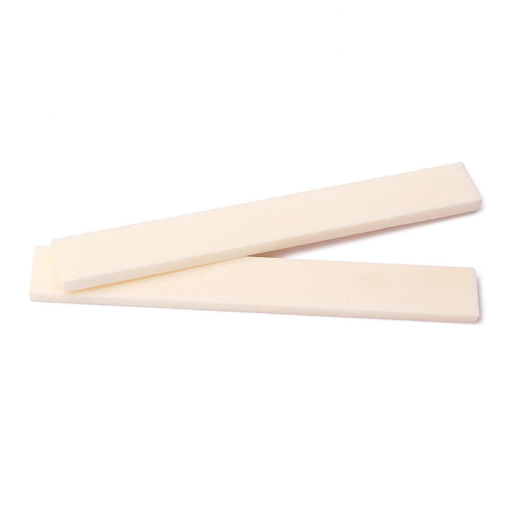 2Pcs Bone Guitar String Bridge Saddle Blank for Acoustic Classical Guitar Mandolin Banjo Ukulele 80x3x10mm