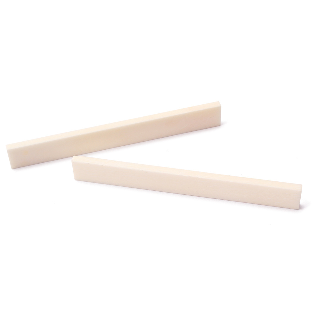 2Pcs Bone Guitar String Bridge Saddle Blank for Acoustic Classical Guitar Mandolin Banjo Ukulele 80x3x10mm