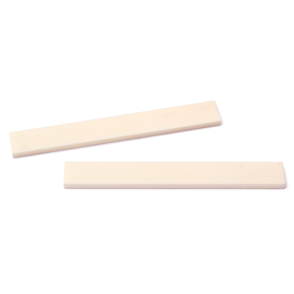 2Pcs Bone Guitar String Bridge Saddle Blank for Acoustic Classical Guitar Mandolin Banjo Ukulele 80x3x10mm