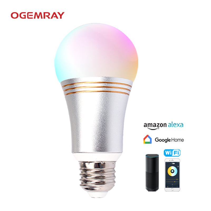 E27 5w Remote Control  Rgb Light Wifi Smart Google Home Alexa Led Bulb