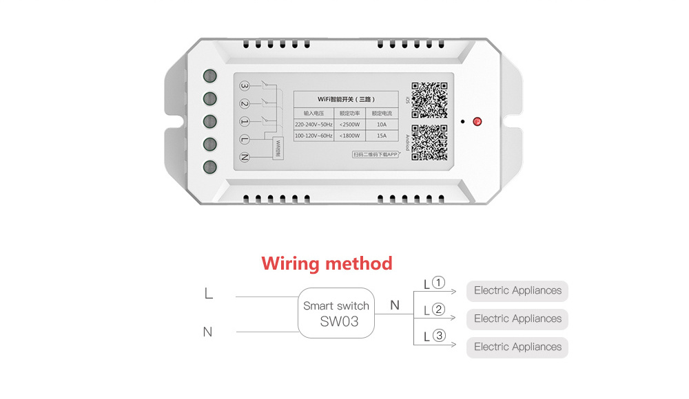 IOT Technology Inteligente Wireless Smart Home Automation 220v Alexa Dimmer 3 Gang Power Wifi Light Switch