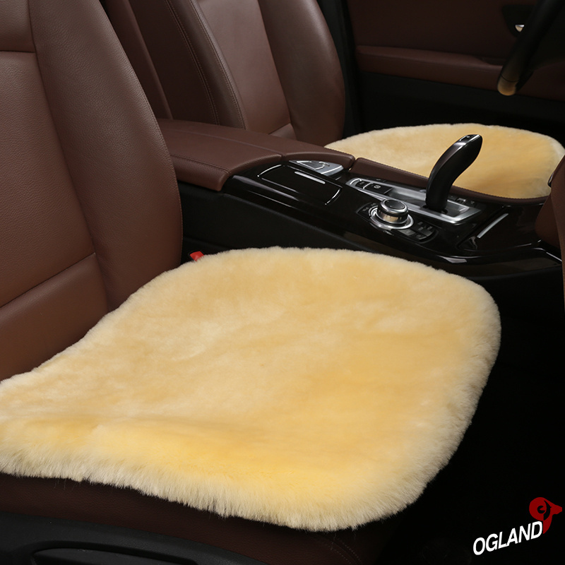 Pink fur Sheepskin adult heated car front seat cushion