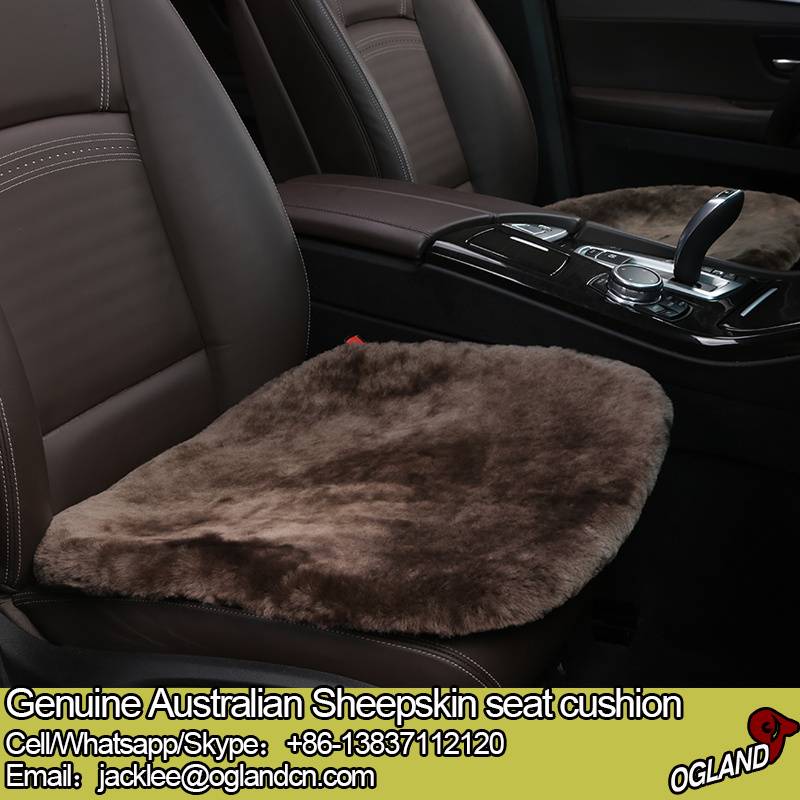 Pink fur Sheepskin adult heated car front seat cushion