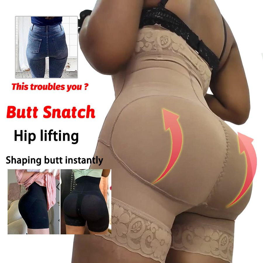 High Compression Zipper Open Crotchless Body Shaper Hips Butt Enhance Lifter Panty Shorts Slimming Girdle Corsets For Women