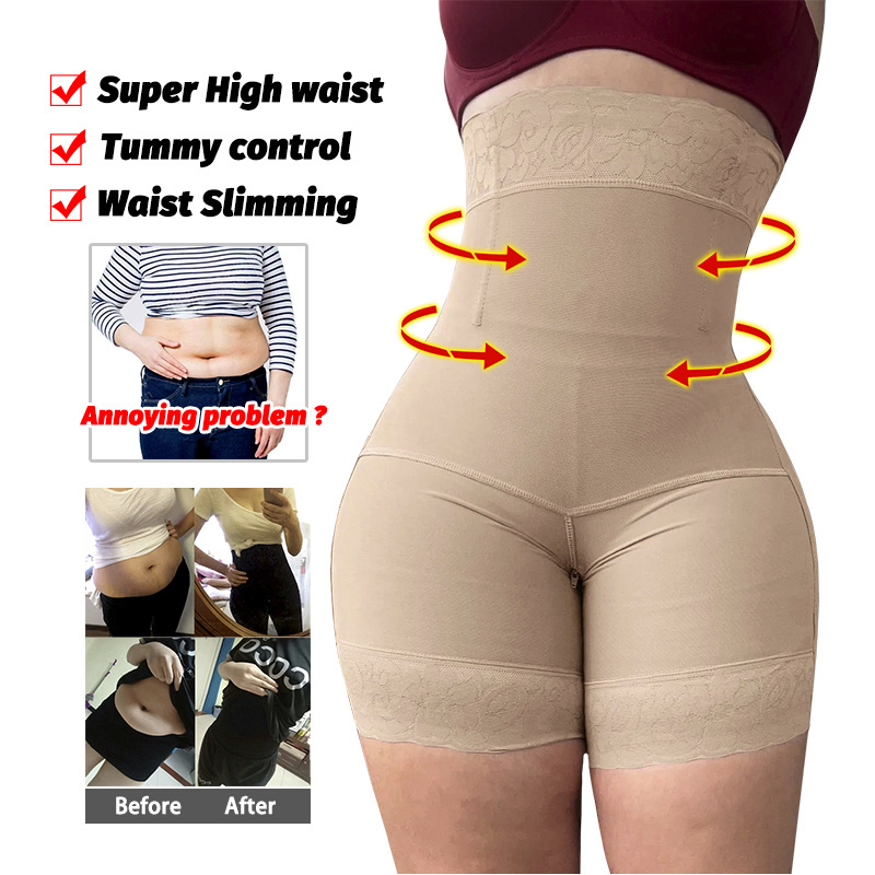 High Compression Zipper Open Crotchless Body Shaper Hips Butt Enhance Lifter Panty Shorts Slimming Girdle Corsets For Women