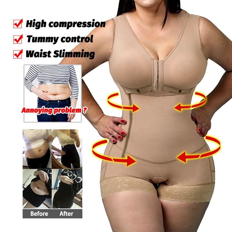 Plus Size Zipper Open Crotch Fajas Skim Shapewear Stomach Slimming Flat Underwear Original Colombian Girdles Corsets For Women