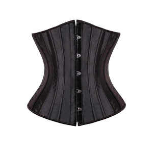 Custom Logo 26 Steel Bone Women Gothic Satin Old Slim Body Shaper Fajas Colombianas Corset Shapewear Waist Trainer