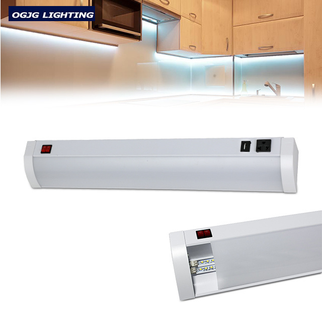 high quality aluminum base 6w 10w 15w indoor kitchen led cabinet linear light with plugs