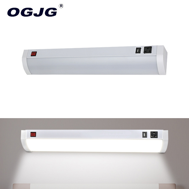 OGJG CE CB wall mount led tube lamp hospital bed head school dormitory indoor linear lighting fixture with pull chain switch