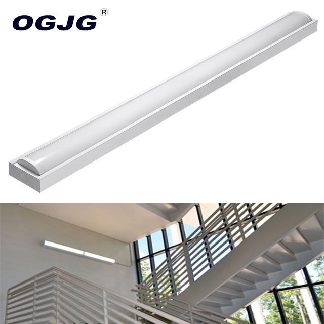 School Office stairwell LED lighting solution with emergency battery backup and motion sensor led linear luminaires