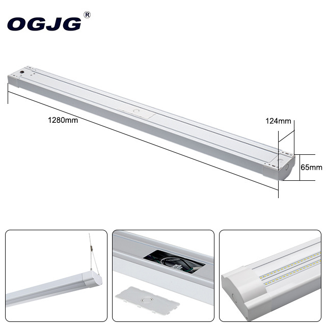 OGJG Dustproof Meeting Room White Led Linear Pendant Light Modern Hanging Fixture Batten Lamp for Commercial Office