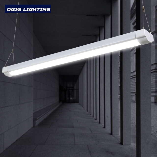 OGJG Dustproof Meeting Room White Led Linear Pendant Light Modern Hanging Fixture Batten Lamp for Commercial Office