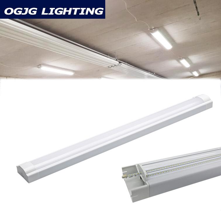 4ft 40w emergency battery backup linkable shop tube lights led batten light for shopping mall