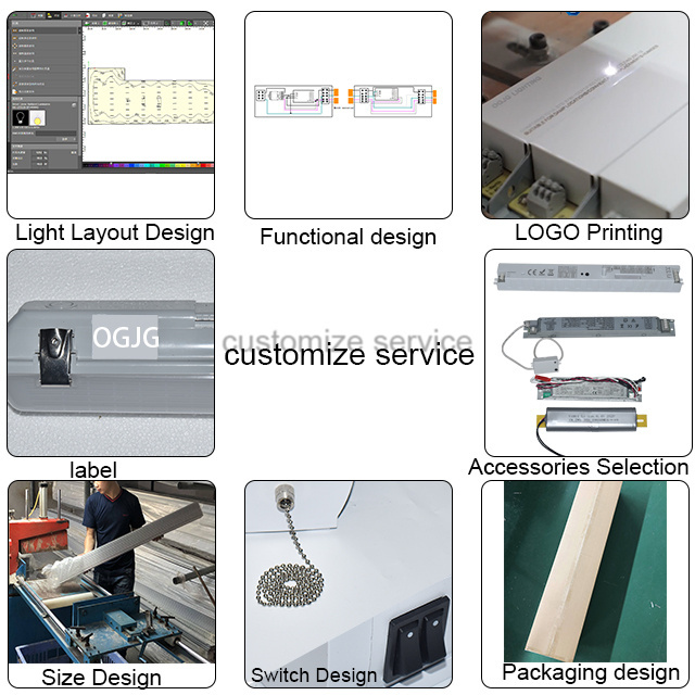 subway tunnel project water-resistant dali dimming tube lamp Stretching aluminum IP65 emergency garage LED vapor tight fixtures