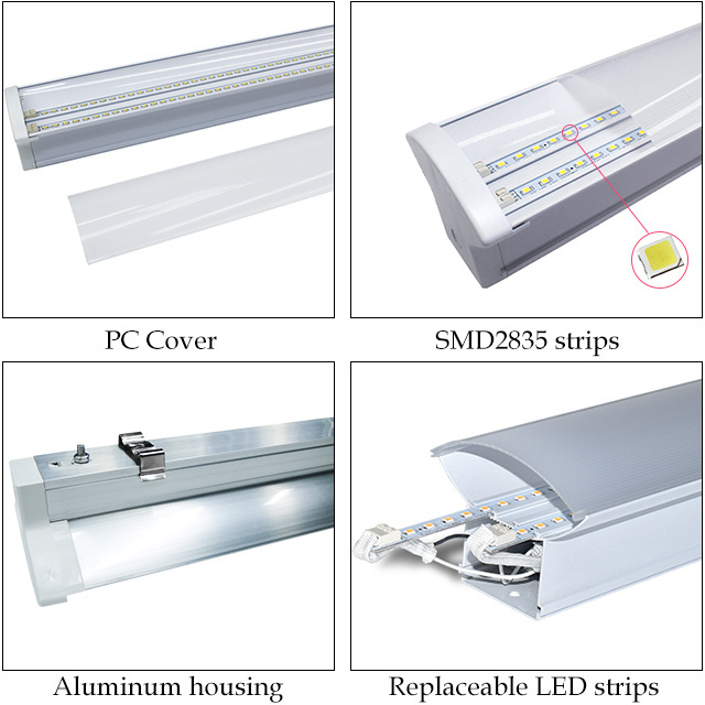 Workbench suspended linear lighting 1200mm led shop light 4ft 20w 30w 40w dimming linkable batten lamp fixture