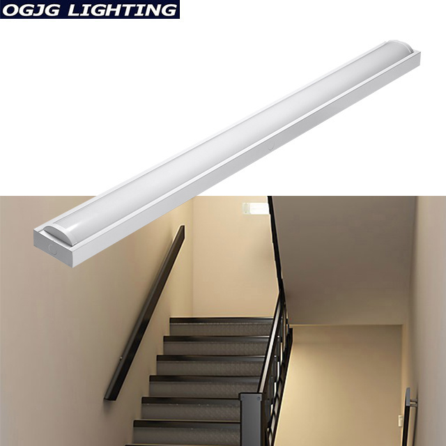 5 years warranty commercial linear fixture corridor hallway stairwell lighting motion sensor emergency battery led batten light