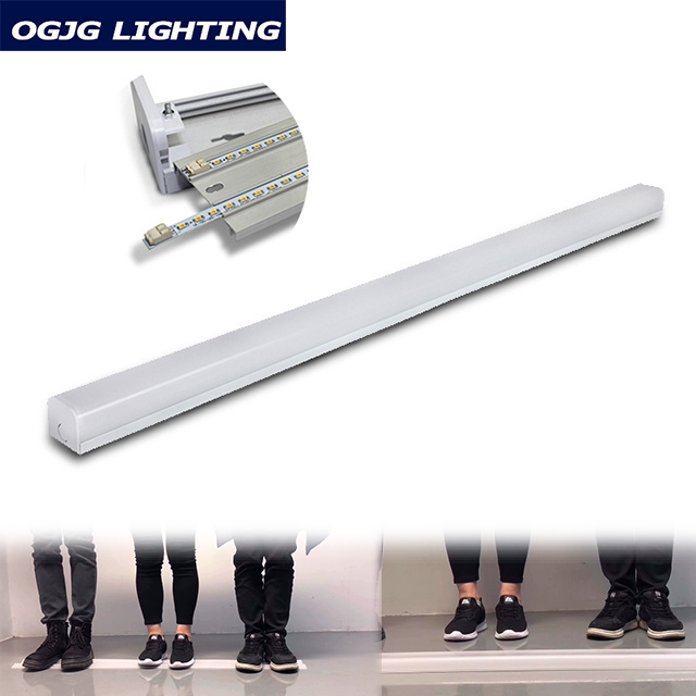 indoor modern commercial corridor linear luminaire PC lens ceiling tube light fixture on/off motion sensor LED batten lighting