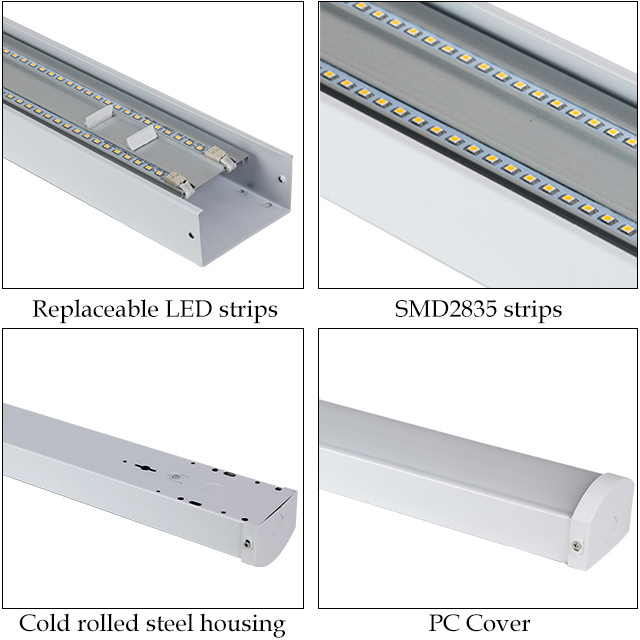 3000K 4000K 5000K 6000K Stair Lighting Fixture Commercial Batten 4FT 20W 30W 40W Led Linear Light